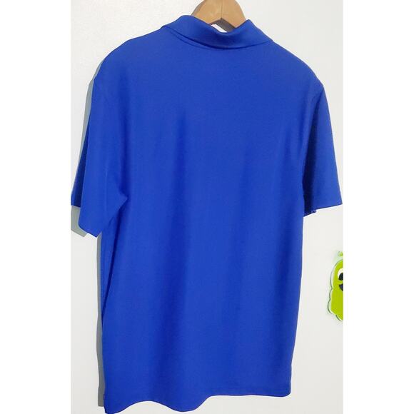 Under Armour Mens Heat Gear Blue Polo Coral accents Size Medium Athleisure - Picture 2 of 4